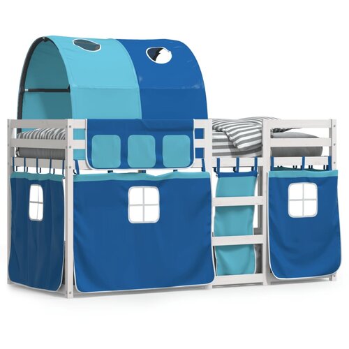 vidaXL Pograd z zavesami moder 80x200 cm trdna borovina Cene