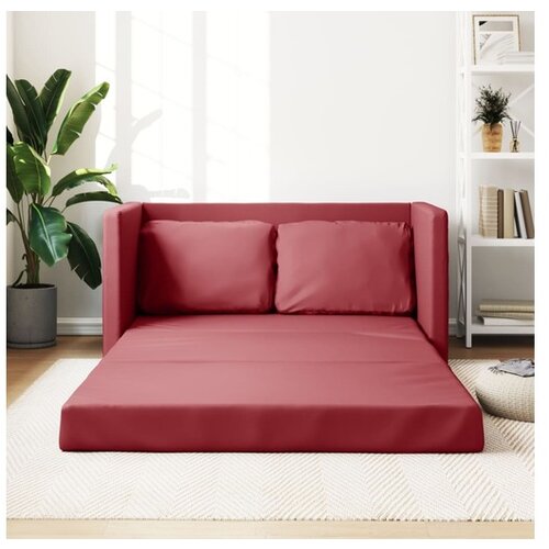 vidaXL Podni kauč na razvlačenje 2-u-1 crvena boja vina 112x174x55 cm Cijene