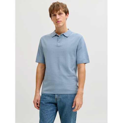 JJ Rebel Mu&amp;scaron;ka majica JREBCALLUM KNIT POLO SS SN, Plava Slike