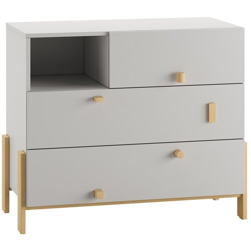Pinio Svijetlo siva niska dječja komoda 105x100 cm Cube - Slike