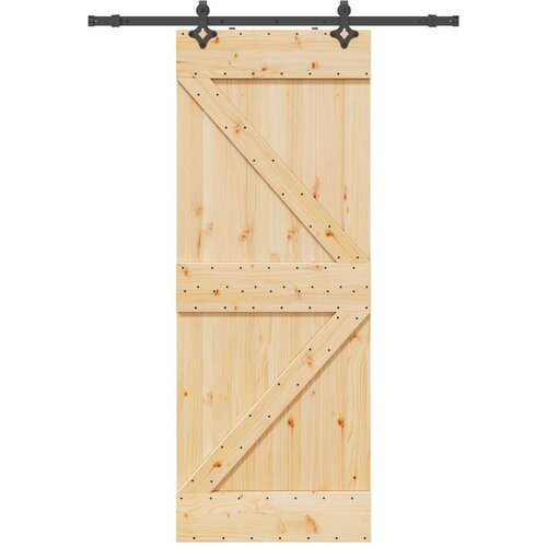 vidaXL Klizna vrata s priborom za montažu 80 x 210 cm masivna borovina Cijene