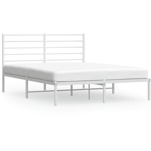  Metalni okvir za krevet s uzglavljem bijeli 120x200 cm Slike