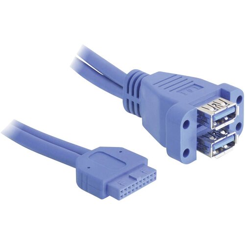 Delock USB kabel USB 3.2 gen. 1 (USB 3.0) spojni konektor 19-polni \, USB-A vtičnica 0.45 m modra UL-certificirano 82942, (20416225) Cene