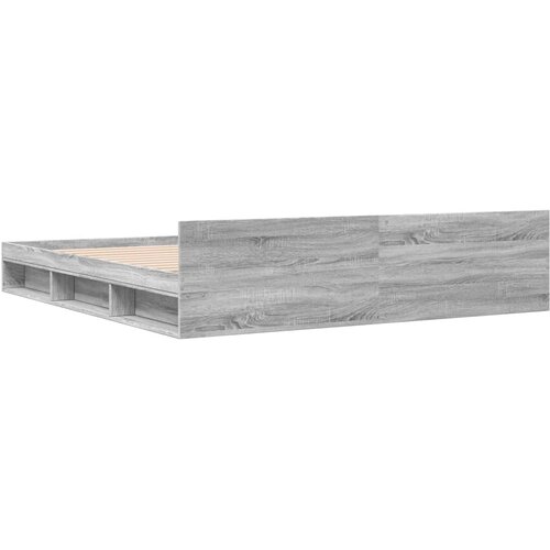  Okvir za krevet s ladicama boja hrasta 200x200 cm drveni Siva 200 x 200 cm Slike