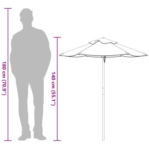  Vrtni suncobran za djecu s drvenim stupom &amp;Oslash; 120 x 140 cm Slike