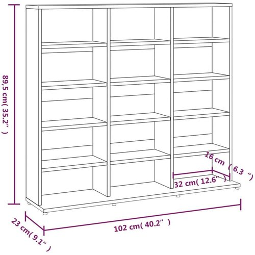 VidaXL Ormarić za CD-ove boja hrasta 102x23x89,5 cm konstruirano drvo Slike