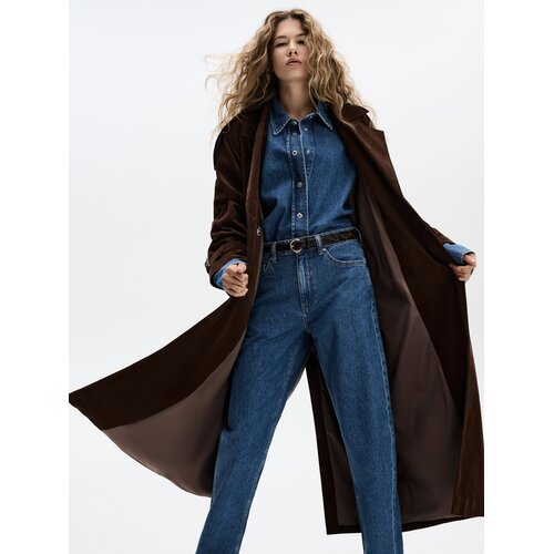 Reserved LADIES` COAT & BELT - tamnosmeđe Cene