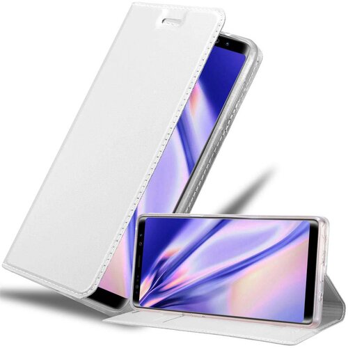 Cadorabo Ohi&scaron;je, združljivo z Samsung Galaxy NOTE 8 v klasično srebrno - Za&scaron;čitni ovitek z magnetnim zapiranjem, stoječo funkcijo in režo za kartice, (20564438) Cene