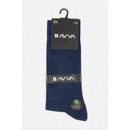 Avva Men's Navy Blue Plain Bamboo Sock Socks Cene