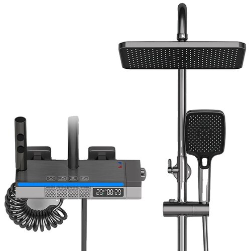 URGGU Termostatski tu&amp;scaron; sistem, digitalni prikaz, nastavljiva vi&amp;scaron;ina 75-115cm, siva, (5000159278) Slike
