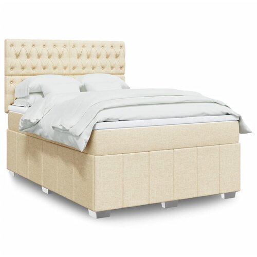 vidaXL Krevet s oprugama i madracem krem 140 x 190 cm od tkanine Cijene