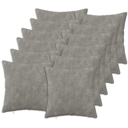 VidaXL Jastuk s jastukom HEERLEN 12 kom. Svjetlosiva Mikrofibra Flis - Svjetlosiva 40 x 40 cm 12 Slike