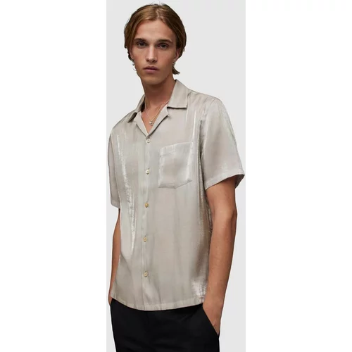 AllSaints Košulja Duran za muškarce, boja: siva, relaxed