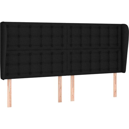  Uzglavlje s u&amp;scaron;ima crni 163x23x118/128 cm od tkanine Slike