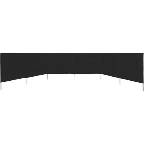 VidaXL Vjetrobran sa 6 panela od tkanine 800 x 80 cm crni Slike