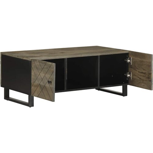 Maison Chic Klubska mizica - kavna mizica - Nizka mizica črna 100x54x40 cm trden mangov les, (21753446) Slike