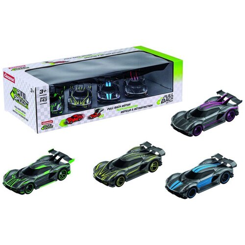 Carrera Set od 4 autića Hypercars s povratnim motorom, mjerilo 1:43 Slike