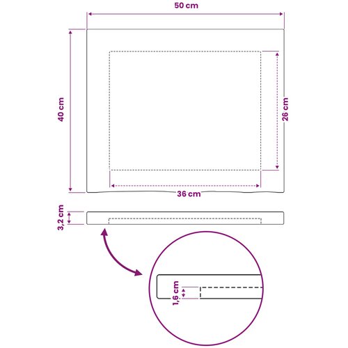  Pravokutni stolni vrh 50 x 40 x 3,2 cm Pravokutni Slike