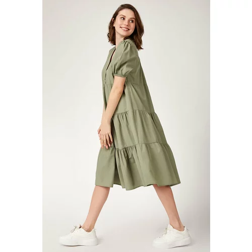 Bigdart 1937 Watermelon Dress in Layers with Sleeves - Green