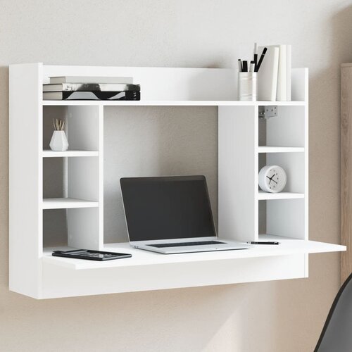  Zidni radni stol bijeli 105 x 48 x 75 cm od konstruiranog drva Cijene