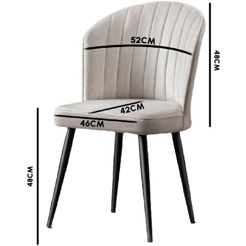 Woody Fashion Rubi - Grey GreyBlack Chair Set (2 Pieces) Slike