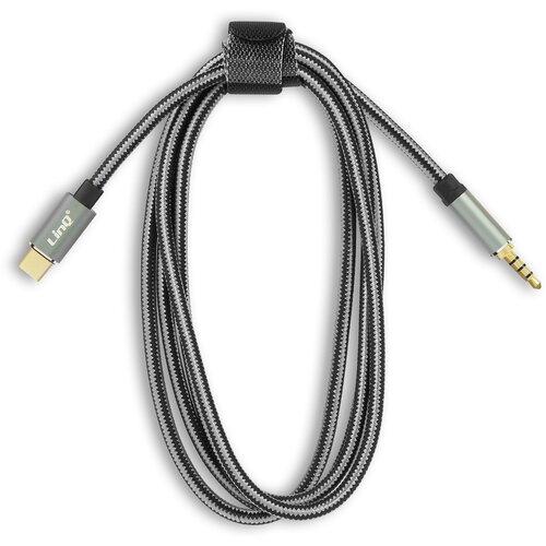 LINQ Avdio kabel USB-C v prikljucek 3,5 mm 4-pinski mo&amp;scaron;ki najlonski pleten 1,5 m, - crn, (20630297) Slike