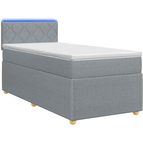  Boxspring krevet s madracem Svjetlosiva 90 x 200 cm Tkanina Slike