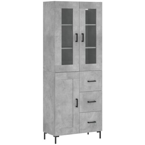 Maison Chic Visoka Komoda - Predalnik betonsko siva 69,5x34x180 cm inženirski les, (21721439) Cene