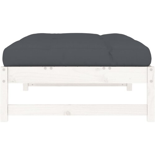  Vrtni tabure bijeli 120 x 80 cm od masivne borovine Slike