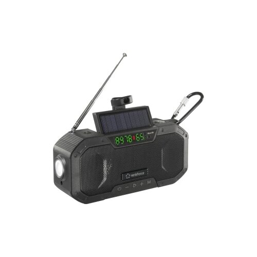 Renkforce RF-CR-300 vanjski radio UKW (1014), MW (1018) radio za hitne slučajeve, Bluetooth®, SD mogućnost punjenja, solarni panel, ručna obrtaljka, džepna svjetiljka crna Cijene