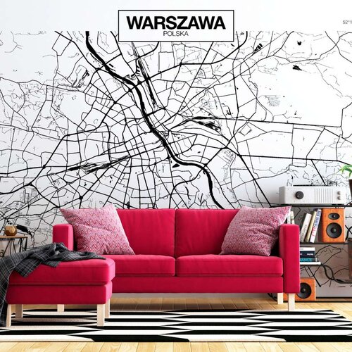  Samoljepljiva foto tapeta - Warsaw Map 98x70 Slike
