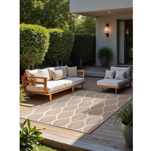 NORTHRUGS Bež-slonoko&amp;scaron;čena notranja in zunanja preproga 200x290 cm Duet Liora &amp;ndash; Slike
