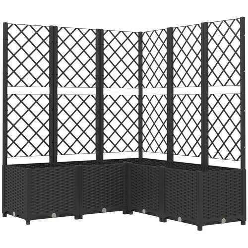 Maison Chic Cvetlično korito - Cvetlični Lonec z oporno mrežo črno 120x120x136 cm PP, (21789103) Slike