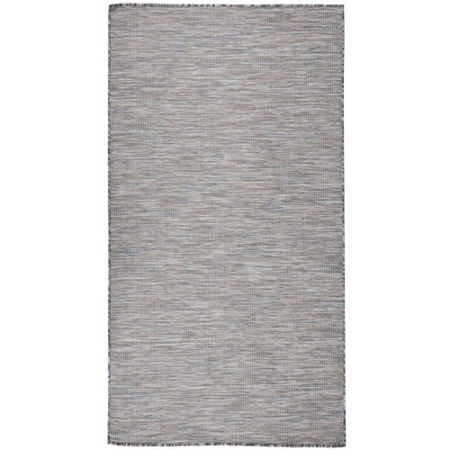  Zunanja preproga plo&scaron;čato tkanje 80x150 cm rjava in modra, (20668946) Cene