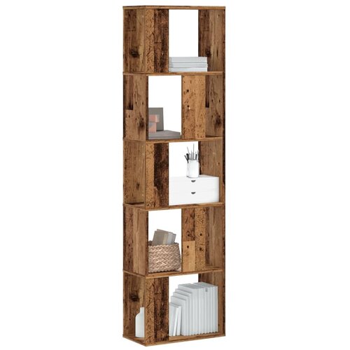 VidaXL Knjižna omara 5-nadstropna starinski les 45x23,5x162,5 cm Slike