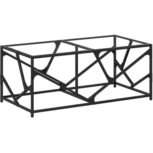 Maison Chic Klubska mizica - kavna mizica - Nizka mizica s stekleno povr&amp;scaron;ino 98,5x50x41 cm jeklo, (21752912) Slike