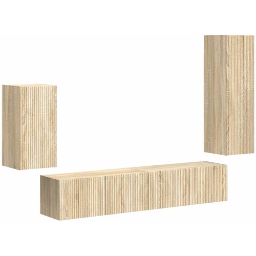 vidaXL Komplet TV omaric 4 pcs Sonoma hrast Konstruiran les, (5000132573) Cene
