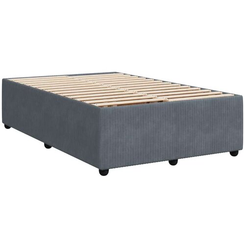 VidaXL Box spring krevet s madracem tamnosivi 120 x 200 cm bar&amp;scaron;unasti Slike