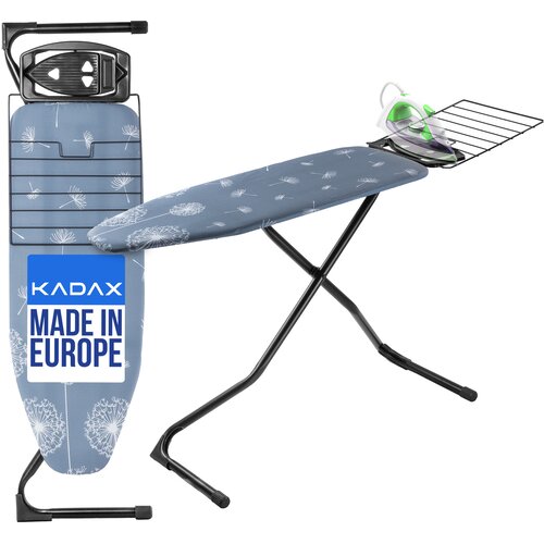 KADAX likalna deska 120x42 cm z držalom za likalnik, široka mizna plošča, zložljiva polica, (5000351448) Cene