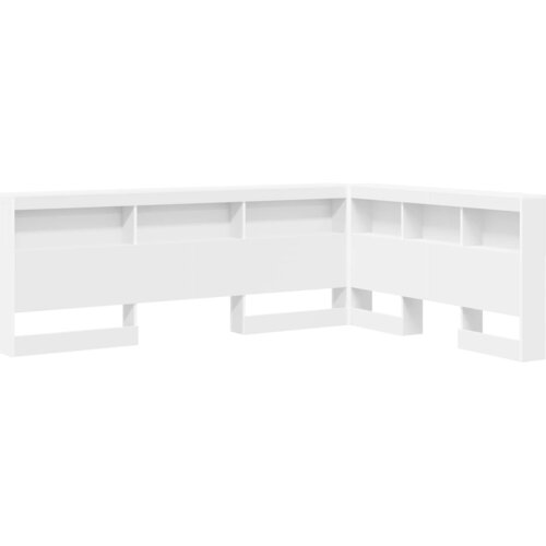 vidaXL Skladi&scaron;čni naslon s polico Bela 140 cm Konstruiran les, (5000142123) Cene