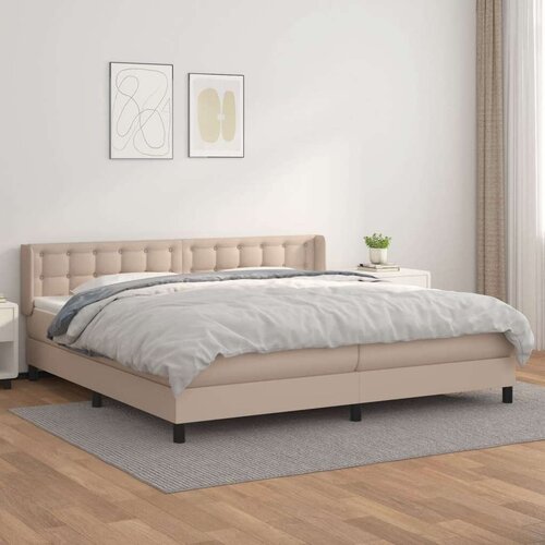  Krevet box spring s madracem cappuccino 200x200cm umjetna koža Cene