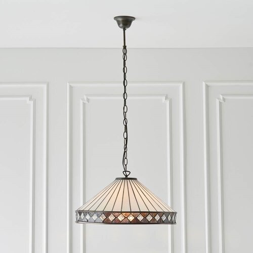  Endon 64147 - Luster na lancu Tiffany FARGO 1xE27/60W/230V prečnik 50 cm Slike
