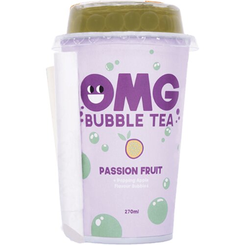 OMG BUBBLE TEA Tropsko voće sa bobicama zelene jabuke, 270ml Slike