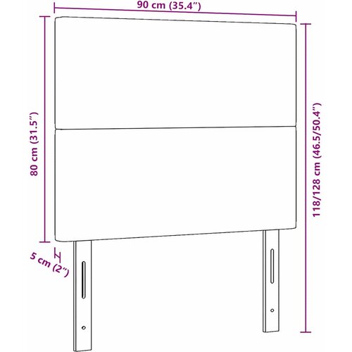  Uzglavlje Tamno siva 90 cm Kordura tekstil Slike