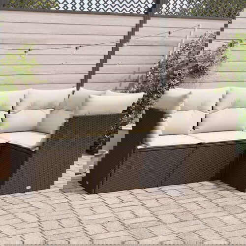  4-dijelni set vrtnih sofa od poliratana s jastucima smeđi Cijene