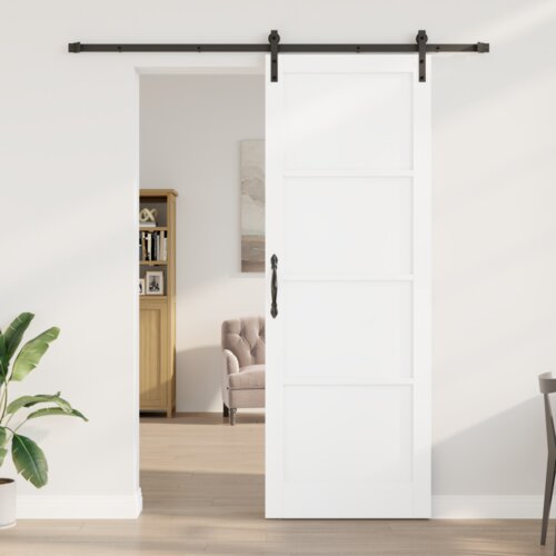 vidaXL Klizna vrata s okovom Bijela 83x232 cm Masivna drvena borovina Cene