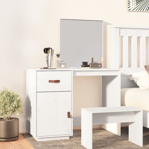 vidaXL Toaletni stolić bijeli 95 x 50 x 134 cm od masivne borovine Cijene