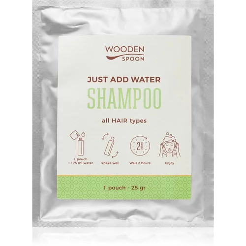 WoodenSpoon Just add water! naravni šampon za sijaj in mehkobo las 25 g