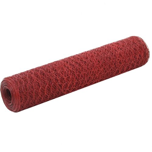 vidaXL Žična mreža za ograjo jeklo s PVC oblogo 25x0,75 m rdeča Cene