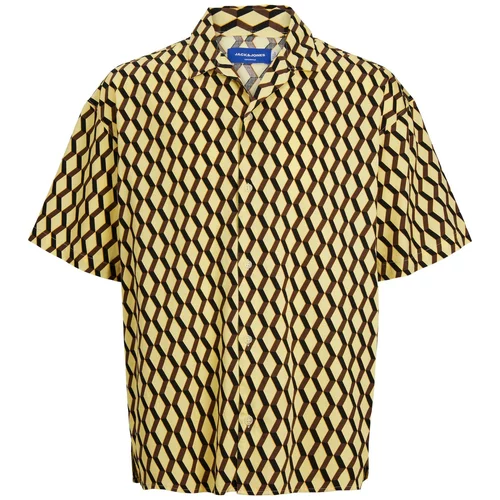 Jack & Jones Košulja 'Belize' smeđa / žuta / crna